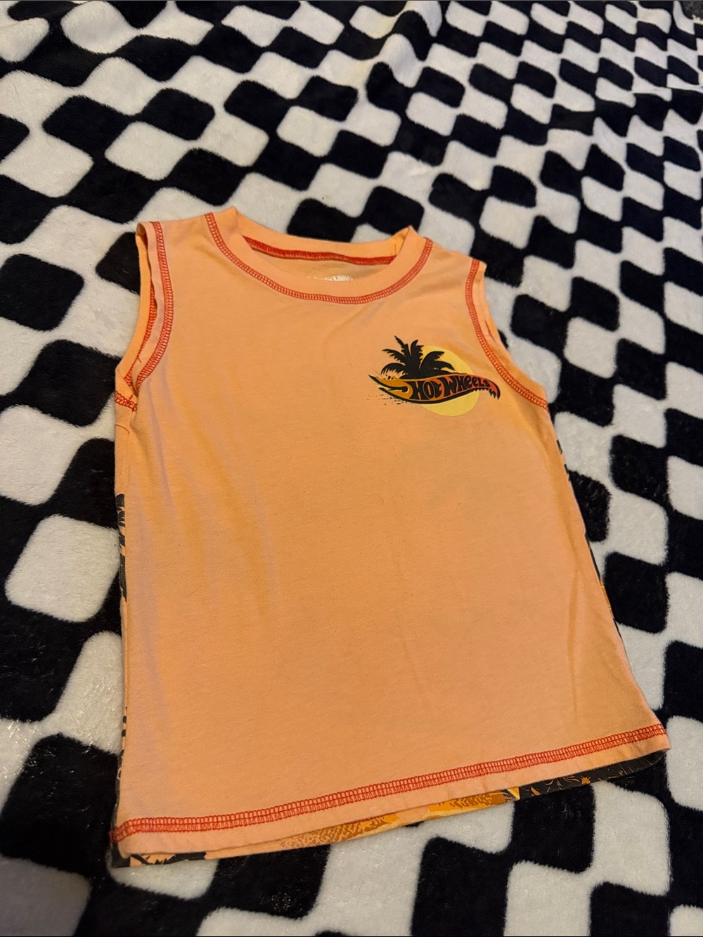 Mattel Hot Wheels Peach Orange Tank Top with Red Trim